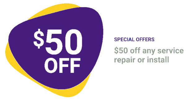 $50 off repairs and installation services offer