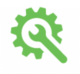 repair icon with a wrench and gear